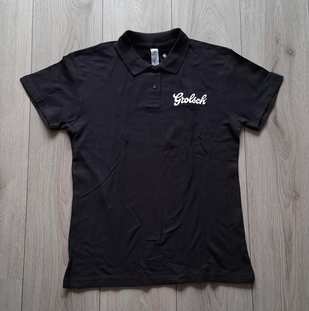 Grolsch polo L, Ophalen of Verzenden, Zo goed als nieuw, Zwart, Korte mouw