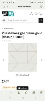 Vliesbehang Geo Creme Goud - Graham & Brown, Huis en Inrichting, Stoffering | Behang, Ophalen of Verzenden, Wit, Modern