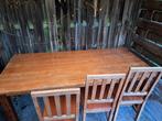 Eettafel met 6 stoelen, Ophalen, Gebruikt, Hout, 4 tot 6 stoelen
