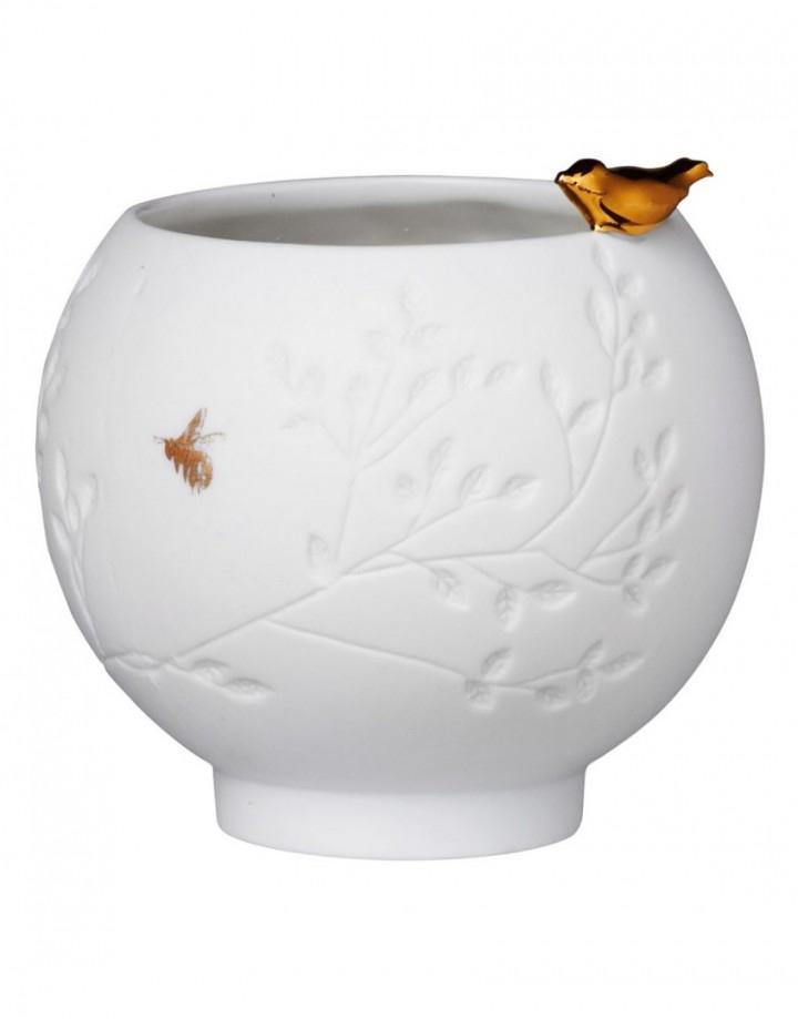 Rader theelichtje met gouden vogeltje, Huis en Inrichting, Woonaccessoires | Kandelaars en Kaarsen, Nieuw, Minder dan 25 cm, Overige materialen