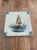 Tegel Zeilschip Vintage Wanddecoratie Hollands, Ophalen of Verzenden