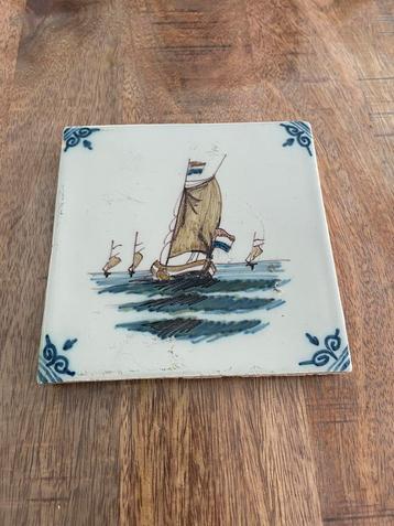 Tegel Zeilschip Vintage Wanddecoratie Hollands beschikbaar voor biedingen