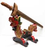 Zwaard houder Keris drager golok standaard EP7 houten draak, Antiek en Kunst, Ophalen of Verzenden