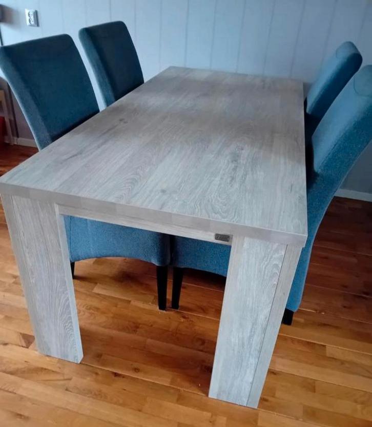 Lamulux eettafel met 6 stoelen, vitrine- en tv-kast, Huis en Inrichting, Tafels | Eettafels, Gebruikt, 50 tot 100 cm, 150 tot 200 cm