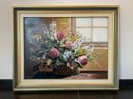 Bloemen olieverfschilderij, Antiek en Kunst, Kunst | Schilderijen | Klassiek, Ophalen