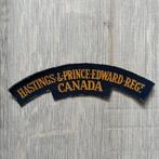 Hastings & Prince Edward Regiment canvas embleem, Verzamelen, Militaria | Tweede Wereldoorlog, Ophalen of Verzenden