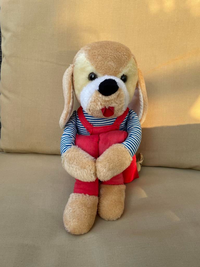 Vintage Heunec Knuffel Hond Kneehuger, Ophalen of Verzenden, Gebruikt, Hond