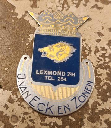 Oude badge Lexmond ZH, CarrosseriebedrijfJ.van Eck en Zonen beschikbaar voor biedingen