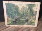Oude Schoolplaat Giethoorn, Antiek en Kunst, Ophalen, Stad- en Dorpsgezichten