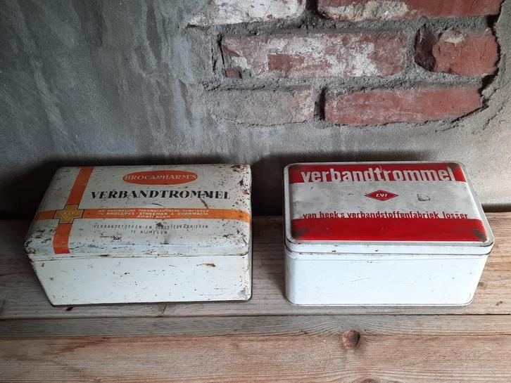 OPRUIMING Oud brocante verbandtrommeltje trommeltje *Etage3*, Huis en Inrichting, Woonaccessoires | Overige, Gebruikt, Ophalen of Verzenden
