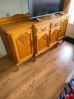 Antiek Frans handgesneden meubels, gestraald en gelakt, Gebruikt, 150 tot 200 cm, Eikenhout, Met deur(en)