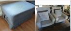 Twee grijze fauteuils ikea ektorp en voetenbank ektorp grijs, Huis en Inrichting, Ophalen, Twee, Zo goed als nieuw, Stof