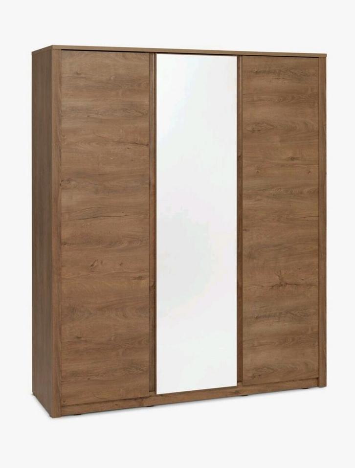 kledingkast 3 deurs met spiegel - Wild donker eiken, Huis en Inrichting, Kasten | Kledingkasten, Zo goed als nieuw, 150 tot 200 cm