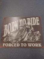 Metalen Motorbord - Born to Ride - 30x40cm, Huis en Inrichting, Woonaccessoires | Wanddecoraties, Ophalen, Nieuw