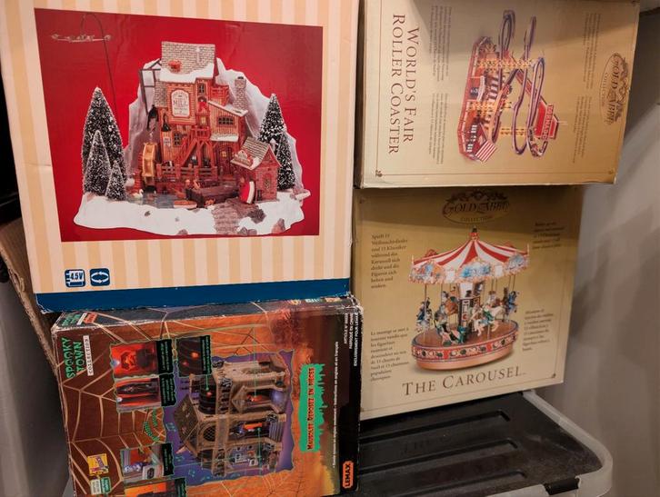 Kerstdorp Items Restpartij lemax mr Christmas department 56, Diversen, Kerst, Gebruikt, Ophalen