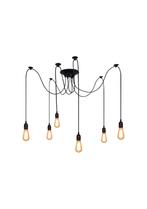 Hanglamp - 6 fittingen - Zwart - Industrieël, Ophalen of Verzenden, Nieuw, Metaal