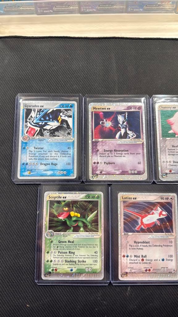 Gyarados, Mewtwo, Chansey, Sceptile en Latias Ex te koop!, Hobby en Vrije tijd, Verzamelkaartspellen | Pokémon, Zo goed als nieuw