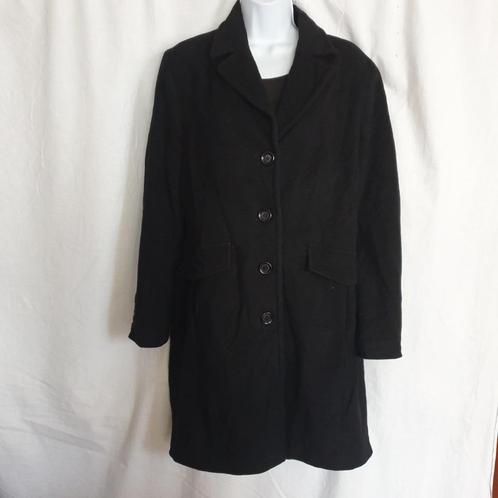 Nette zwarte wollen winterjas. Mt 42. Merk Authentic clothin, Kleding | Dames, Jassen | Winter, Zo goed als nieuw, Maat 42/44 (L)