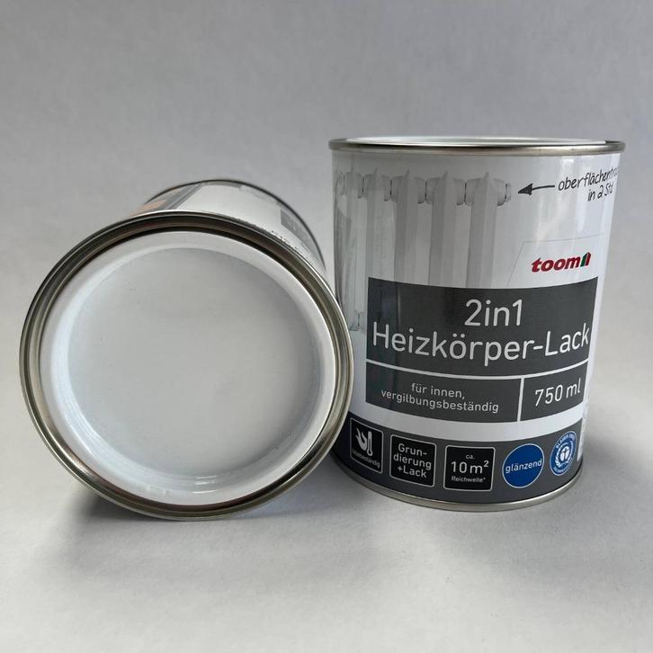 Toom 2 in 1 Radiatorlak Verf voor Binnen Wit Glans 750ml, Doe-het-zelf en Verbouw, Verf, Beits en Lak, Nieuw, Verf, Minder dan 5 liter