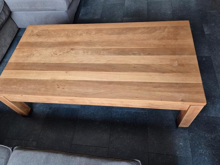 Houten salontafel, Huis en Inrichting, Tafels | Salontafels, Gebruikt, Minder dan 50 cm, 50 tot 100 cm, 100 tot 150 cm, Rechthoekig