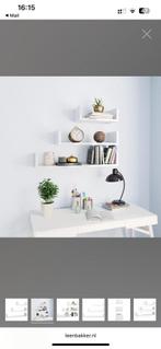 Set van 3 witte houten wandplankjes, Ophalen of Verzenden, Nieuw