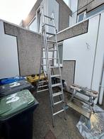 ladder aluminium 3x 10 treden, Doe-het-zelf en Verbouw, Ladders en Trappen, Gebruikt, Opvouwbaar of Inschuifbaar, Ophalen