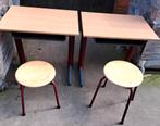 Tafel tafeltjes vintage schooltafeltjes met krukjes, Ophalen of Verzenden