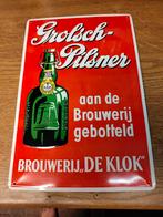Grolsch Pilsner  Reclamebord Brouwerij De Klok, Ophalen of Verzenden, Gebruikt, Reclamebord
