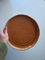 Mooi okergeel onderbord schaal voor bv. kaarsjes, Ophalen, Zo goed als nieuw, Rond