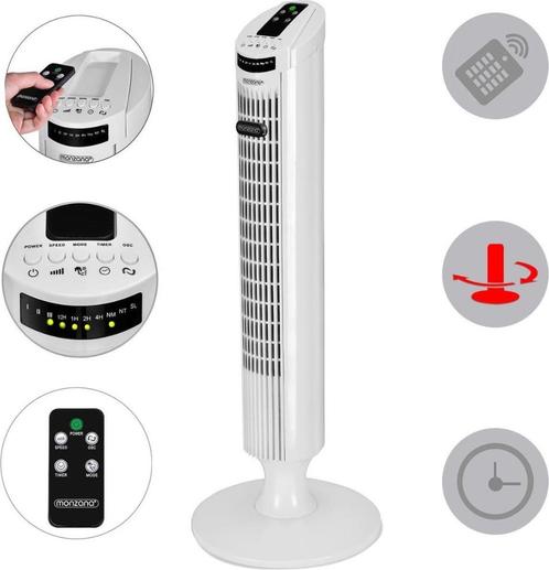 Draaiende ventilator, wit, toren ventilator, Witgoed en Apparatuur, Ventilatoren, Nieuw, Torenventilator, Ventilator met afstandsbediening