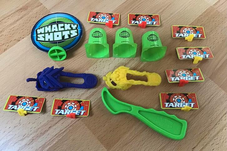 Whacky Shots met 2 monsters paars en geel, Kinderen en Baby's, Speelgoed | Actiefiguren, Zo goed als nieuw, Ophalen of Verzenden