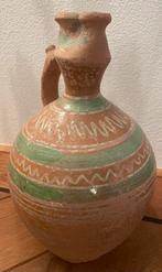 Antieke aardewerk kruik (licht groen en teracotta), Ophalen