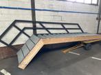 Mooie houten trap met stalen treden., Doe-het-zelf en Verbouw, Ladders en Trappen, Ophalen, Gebruikt, Minder dan 2 meter