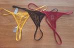 3 dames strings maat L, Verzenden, Zwart, String
