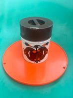 Retro bewaarblik jaren 70 bruin oranje groter model, Ophalen of Verzenden, Gebruikt, Overige, Overige merken