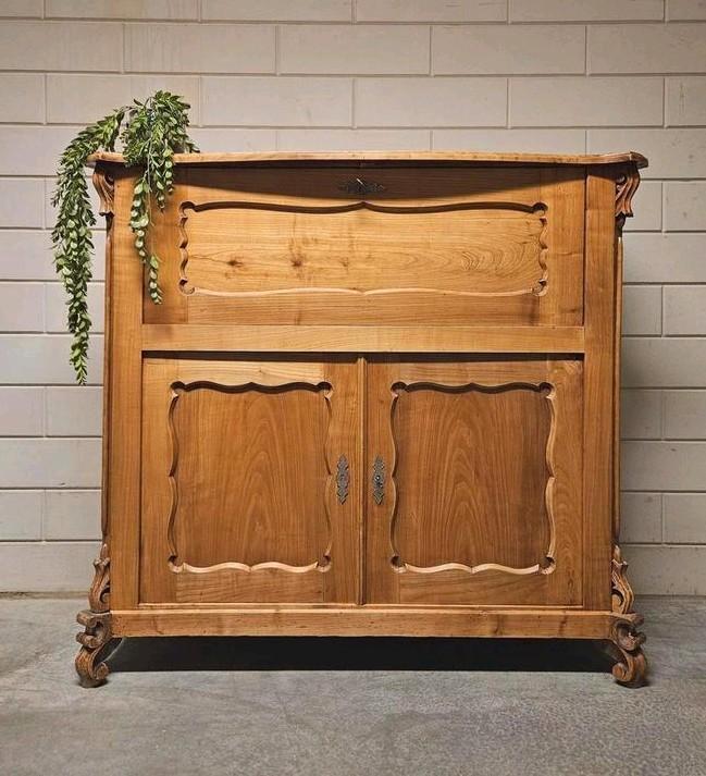 Antieke grenen Biedermeier dressoir vintage secretaire kast, Antiek en Kunst, Curiosa en Brocante, Ophalen of Verzenden