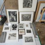 11 Russische etsen gesigneerd, Ophalen of Verzenden