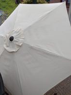 Zonnenscherm parasol met ratel wit diameter 280 cm, Tuin en Terras, Parasols, Ophalen, Gebruikt, 2 tot 3 meter, Stokparasol