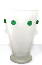 Schitterende Murano Scavo Vaas Groene Framboos Appliqués, Ophalen of Verzenden