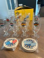 12 heineken europaglazen 1992 met viltjes in ovp, Verzamelen, Biermerken, Ophalen of Verzenden, Zo goed als nieuw, Viltje(s), Heineken