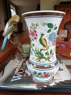 Brocante Vaas met Vogel motief Modica handwerk, Ophalen of Verzenden