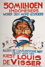 Affiche De CPN steunt Indonesië | Heruitgave 1994, Zo goed als nieuw, Verzenden, Amsterdam, Nederland