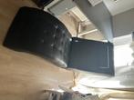 zwarte relaxfauteuil in leatherlook, Huis en Inrichting, Fauteuils, Ophalen, Gebruikt, 50 tot 75 cm, Modern