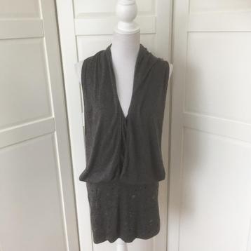 House of Luxury zgan grijze top met steentjes, maat XS beschikbaar voor biedingen