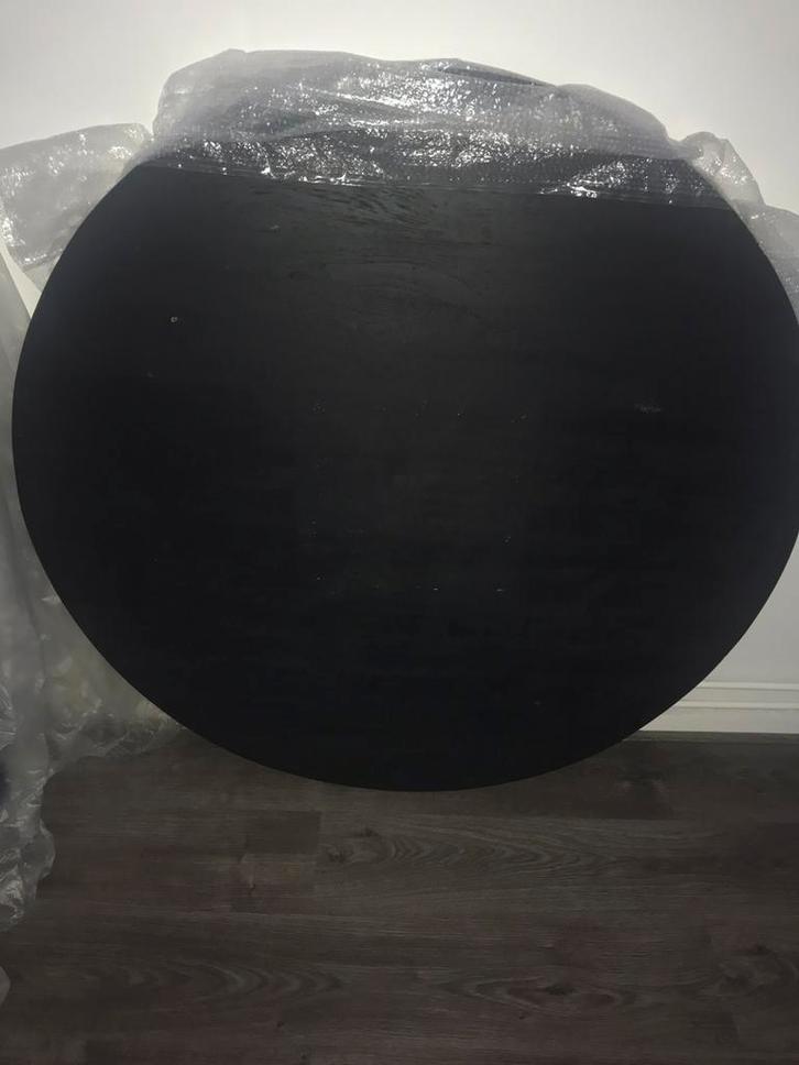 Ronde eettafel eikenhout mat zwart 120 cm, Huis en Inrichting, Tafels | Eettafels, Zo goed als nieuw, 100 tot 150 cm, 100 tot 150 cm