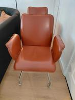 4 Cognac leren Enzo Luca stoelen zgan, Ophalen of Verzenden, Zo goed als nieuw, Leer