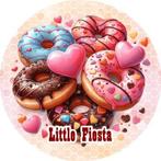 L268 luxe icing donuts 20cm eetbare taart print plaat, Ophalen of Verzenden, Nieuw, Taarten, Versiering