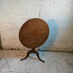 Antieke tilt top tafel klaptafel eiken rond, Ophalen of Verzenden