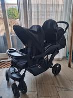 Dubbele Kinderwagen met regenhoes + babybed zak, Kinderen en Baby's, Kinderwagens en Combinaties, Gebruikt, Duowagen, Ophalen