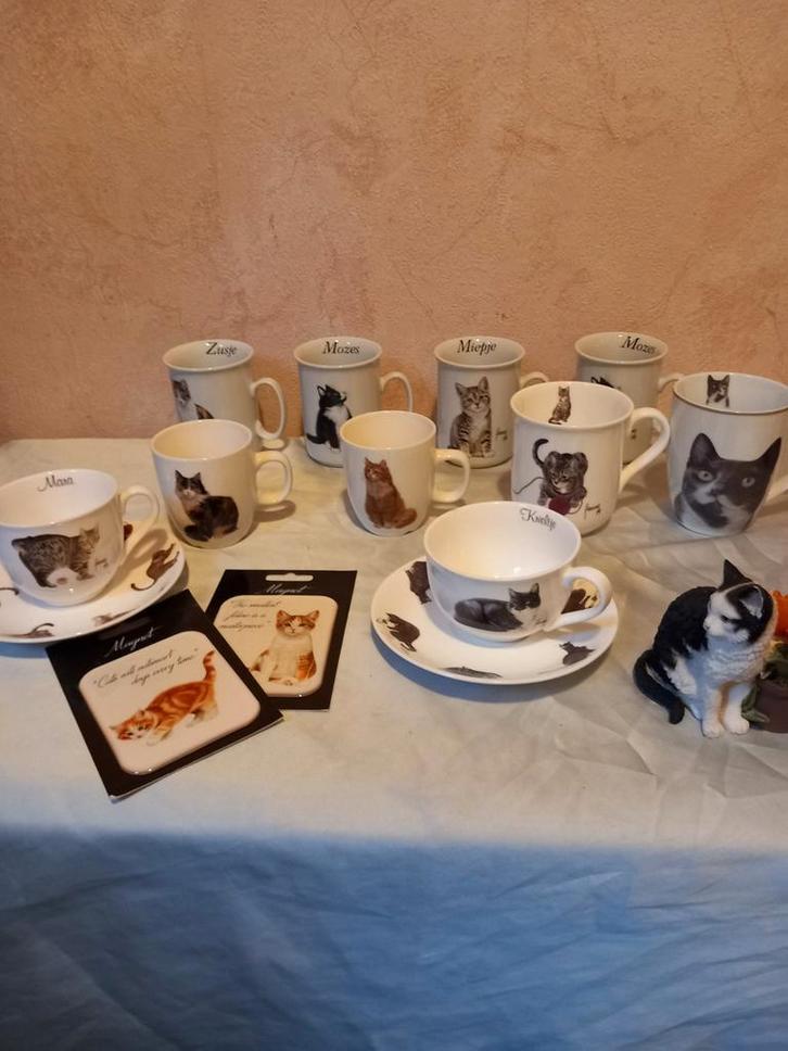 Franciens katten, Antiek en Kunst, Antiek | Servies compleet, Ophalen of Verzenden